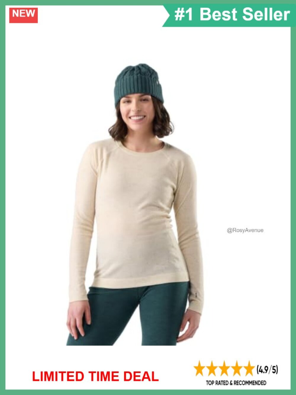Smartwool Merino Wool Thermal Base Layer Crew Long Sleeve Slim Fit